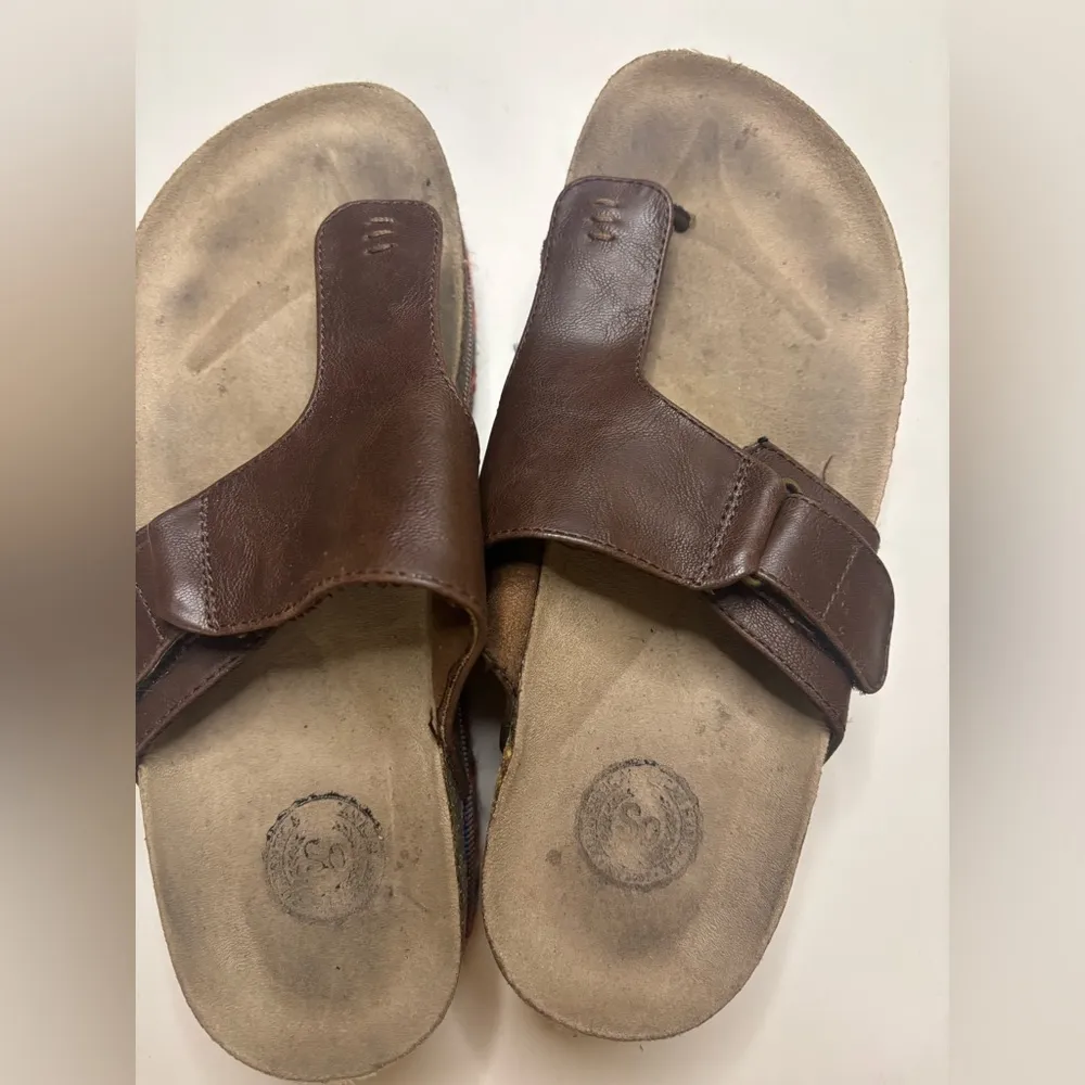 Espadrille Cork Platform Sandals Size 8 Brown Multi color Thong Flip Flop Y2K - Image 3