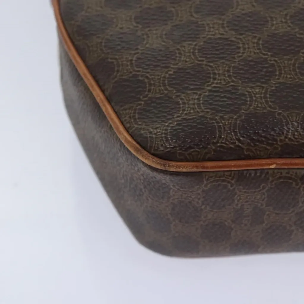 CELINE Macadam Canvas Shoulder Bag PVC Leather Brown Gold Authentic - Image 6