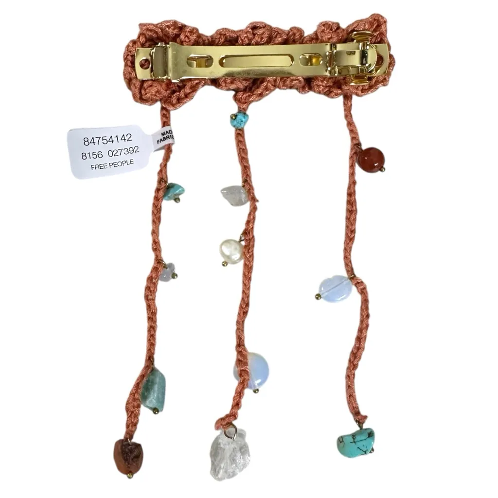 Free People Bohemian Crochet Ariana Ost Blooms Barrette NWT Semi Precious Stones - Image 5