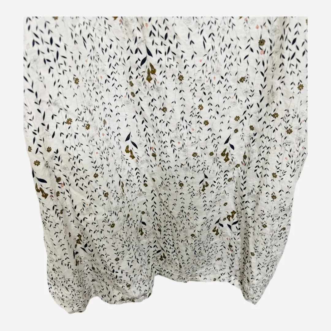 Rachel Zoe Sleeveless Shift Dress Large XL Pockets 100% Linen A Line Leaves - Image 3