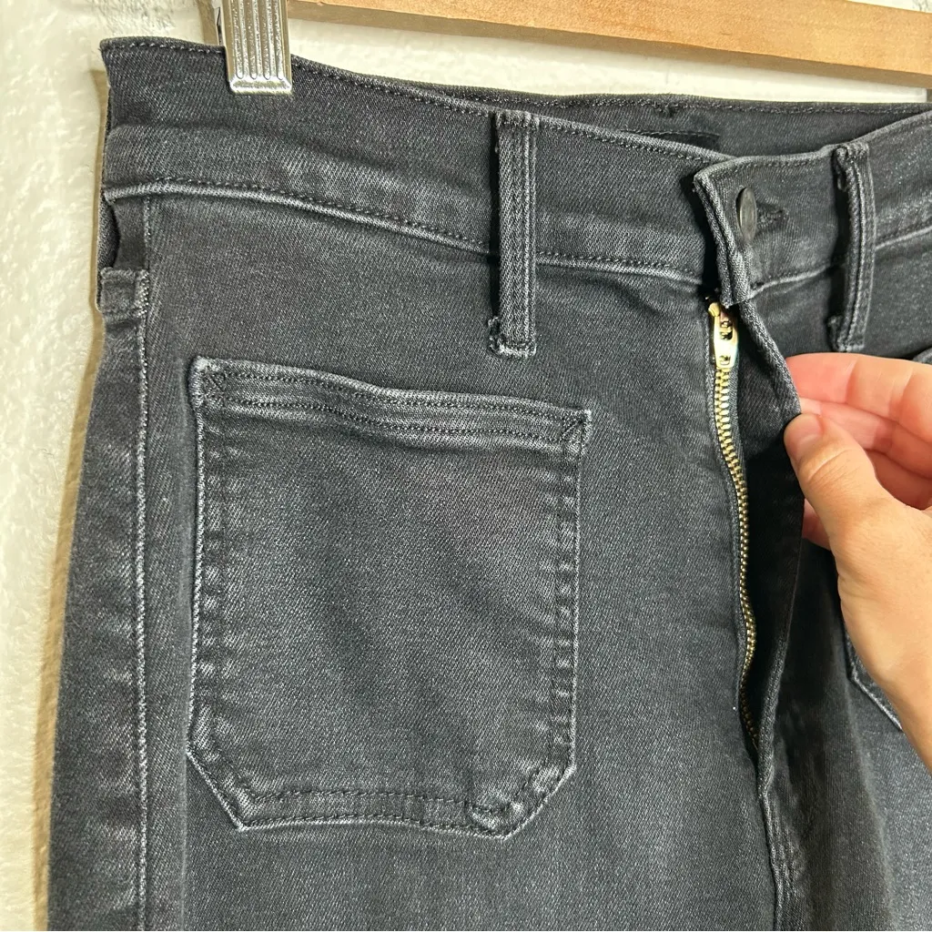 Mother Patch Pocket Rambler Zip Sneak jeans Vroom 27 Black - Image 4