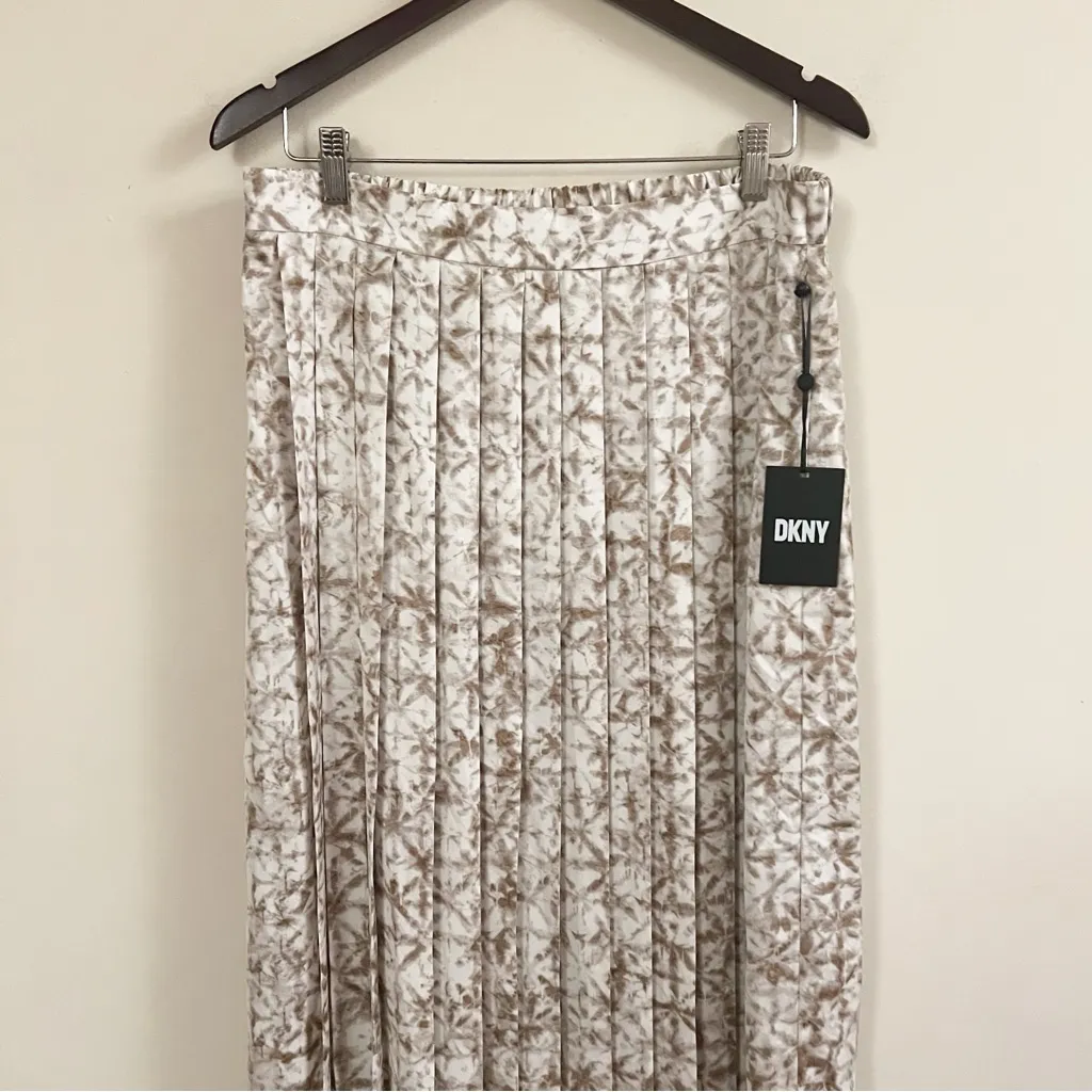 DKNY Women’s Tie Dye Casual Midi Skirt NEW Beige White Size Large p2cnvm15 - Image 2