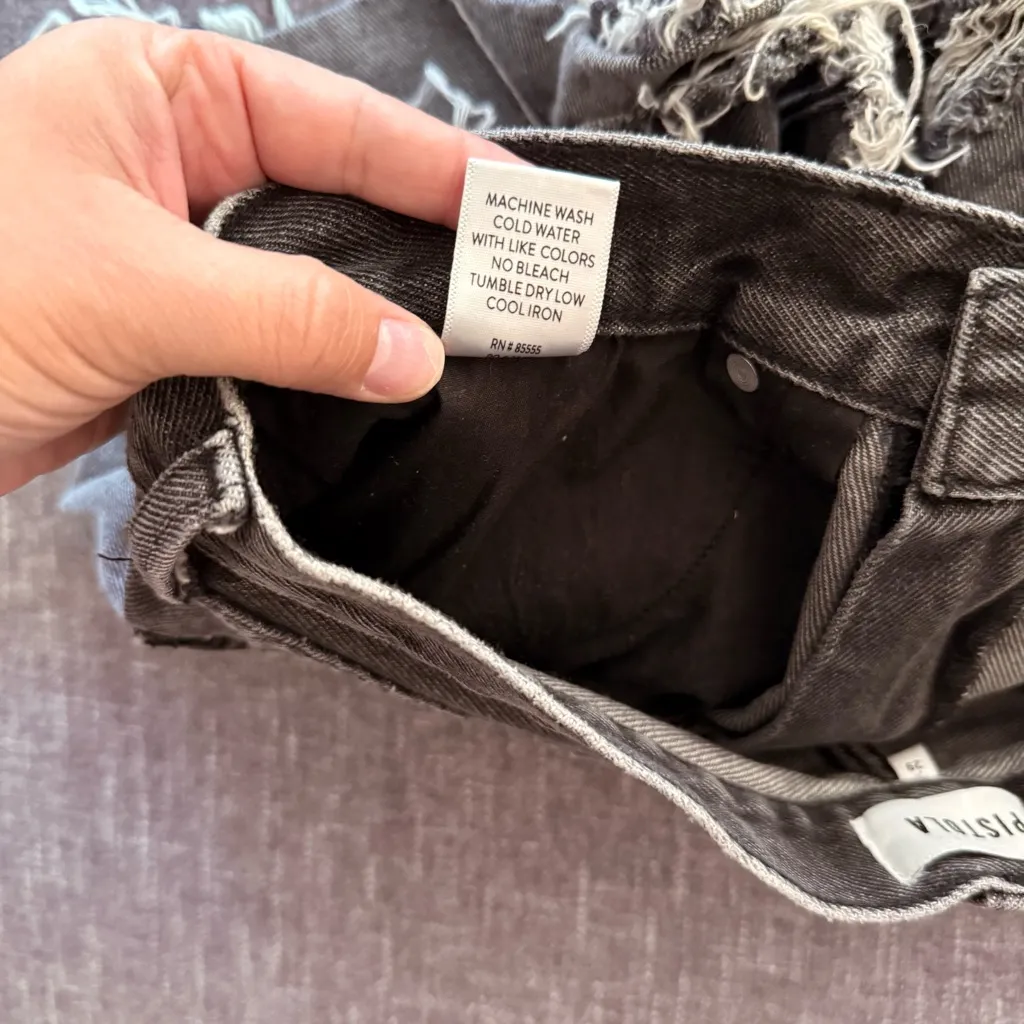 Pistola Revolve Charcoal Denim Shorts - Image 5