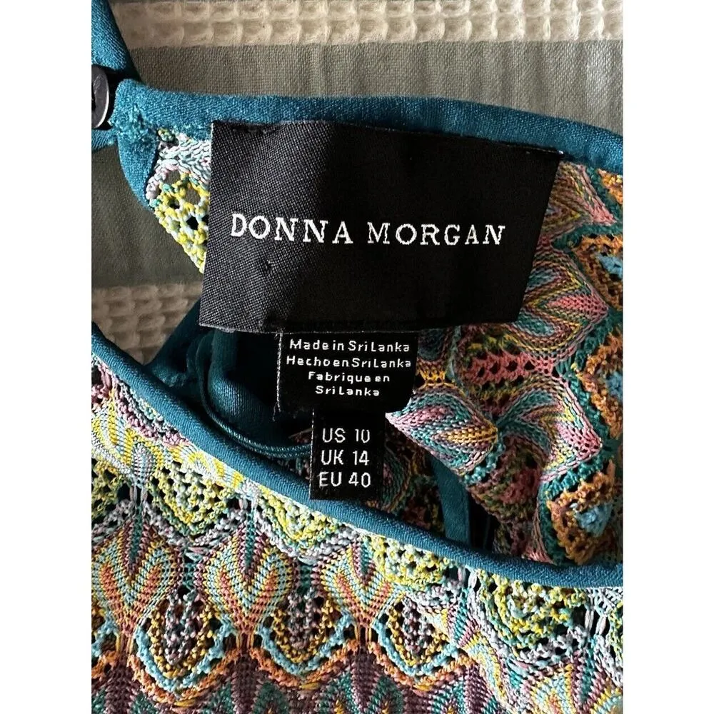 New Donna Morgan for Maggy Cutout Stripe Knit Tank Midi Dress Fall Multicolor 10 - Image 8