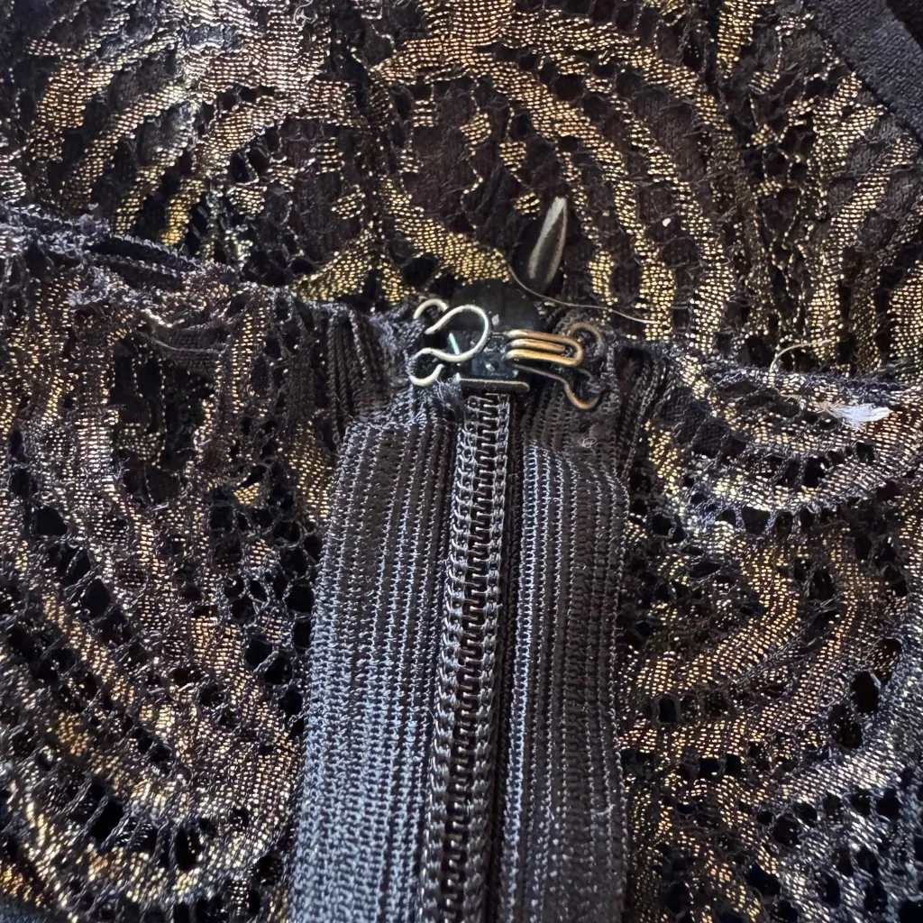 I Heart Rave Gold And Black Festival Lingerie Bodysuit - Image 3