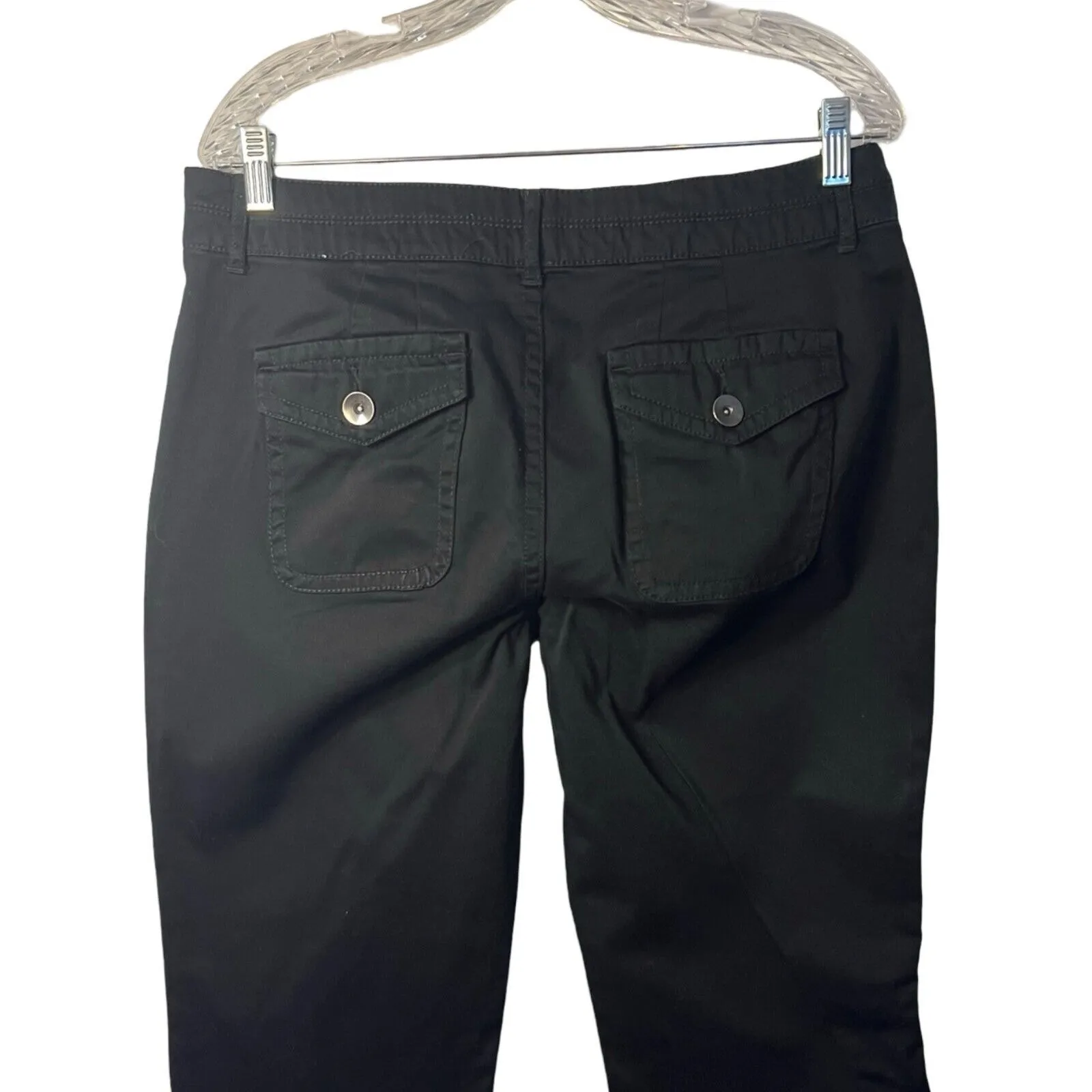 FASHION BUG Womens Pants Size 14P Black Twill Bootcut Pockets Stretch Casual - Image 8