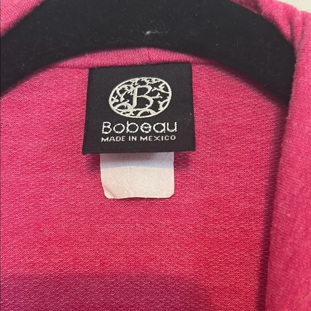 Bobeau Pink Draped Asymmetrical Cardigan with Button - Image 2