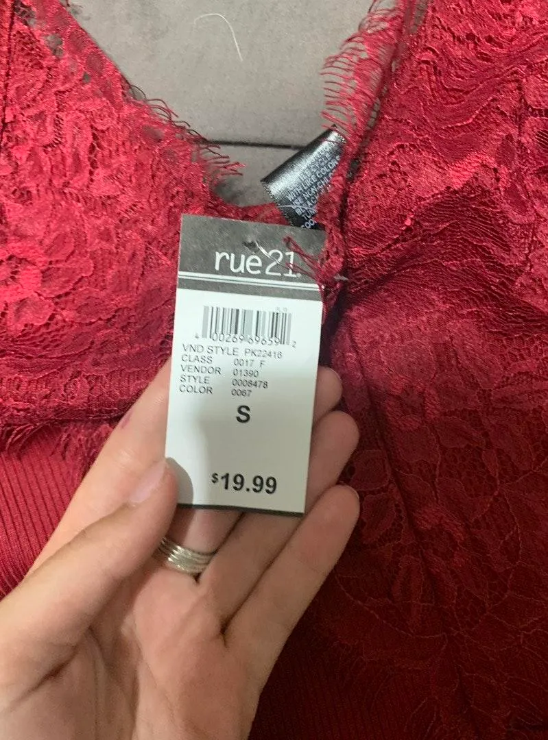 Forever 21 Red Lace Bodysuit - Image 2