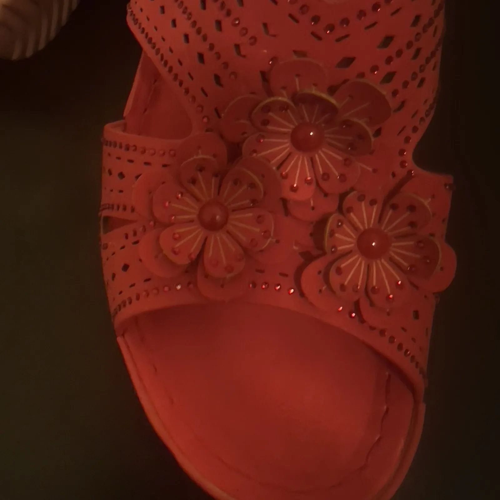 Atalina Sandals Red Shoes Wedge Low Heel‎ Comfort Gladiator Fisherman, Size 10 Brown - Image 14