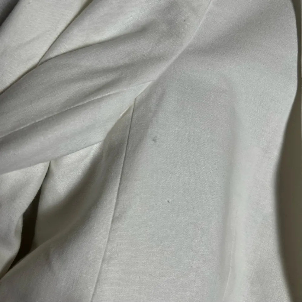 J.Crew Factory White Linen Cotton Blend Single Button Blazer Size 12 Petite - Image 3