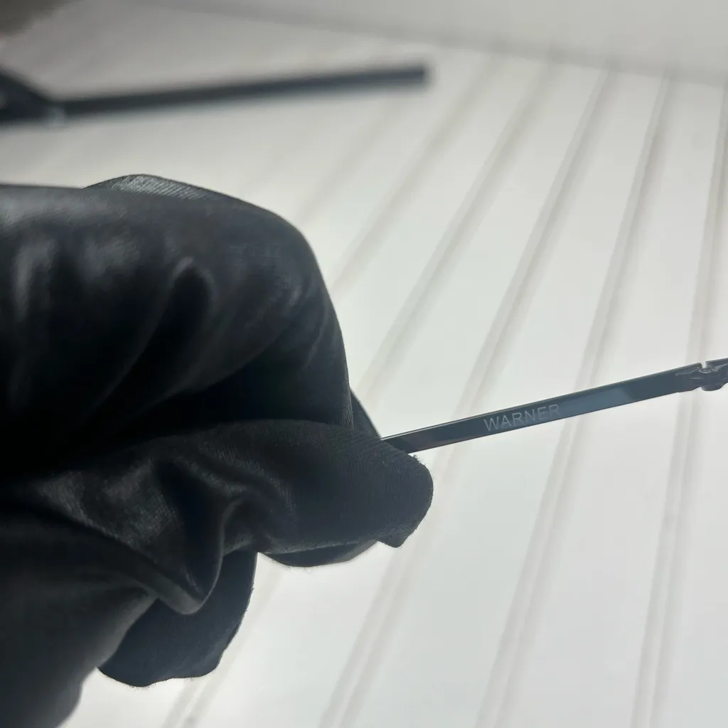 Warner Black Aviator Sunglasses Metal Frame Unisex Dark Tint Lenses - Image 6