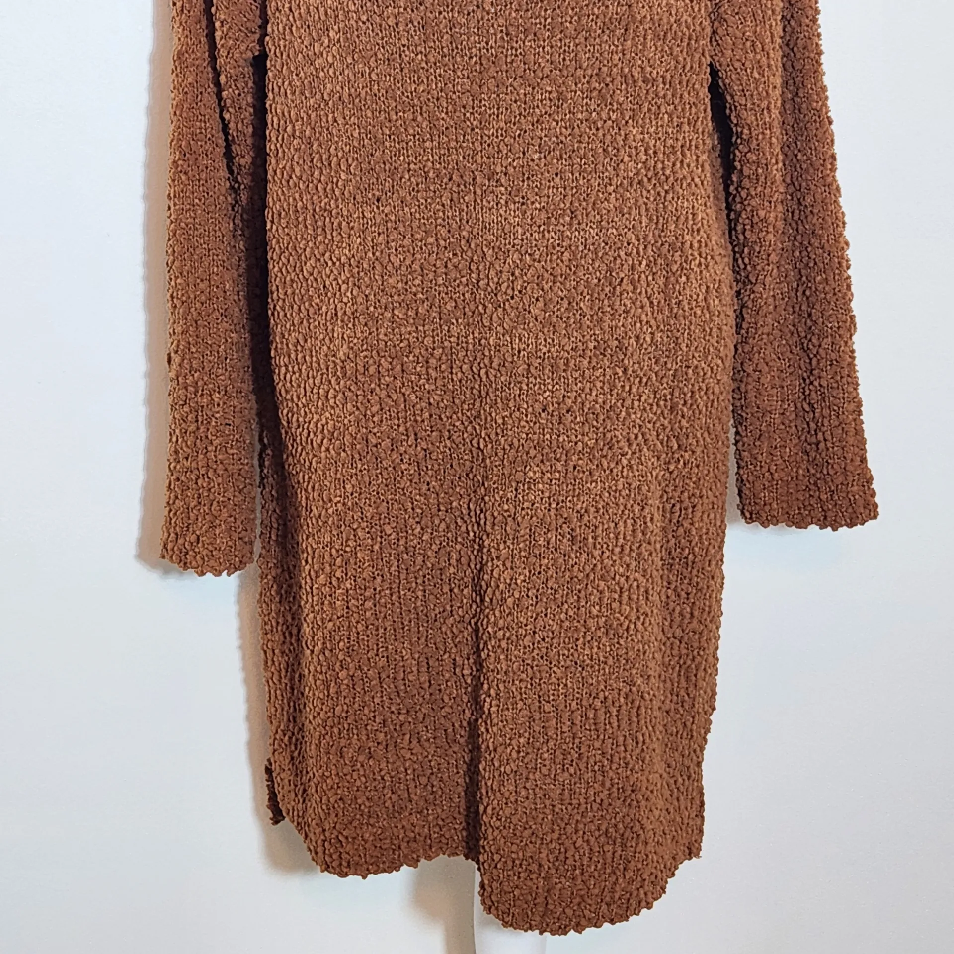 Umgee Long Sleeve Mini Brown Sweater Dress Size Medium - Image 3