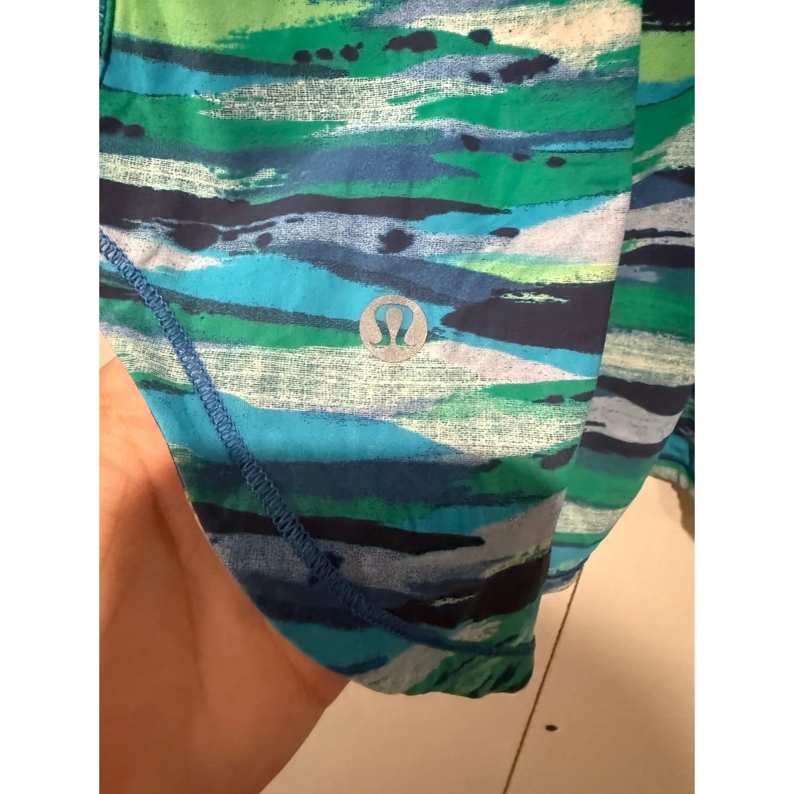 Lululemon Sculpt Tank Top Womens Size 10 Mesh Cut Out Blue Green Seven Wonders - Image 5