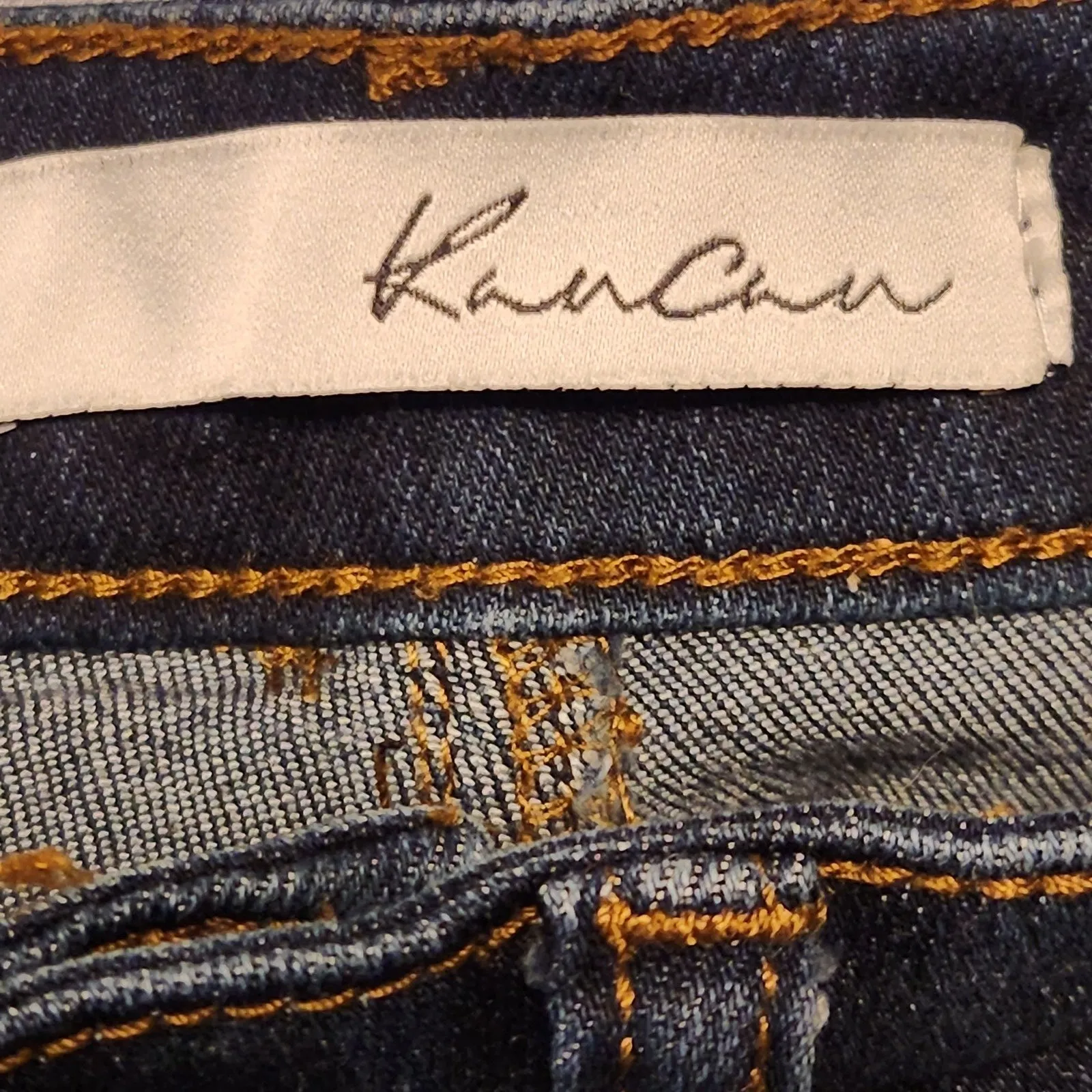 KanCan Estilo Denim Stretch Raw Hem Mini Jean Skirt Size 1 Blue - Image 5