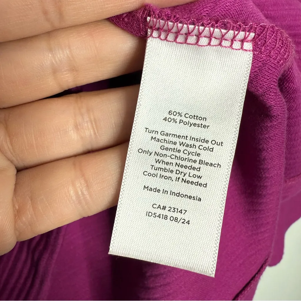 Talbots Ribbed Johnny Collar Sweatshirt In‎ Wild Aster Size Medium - Image 5