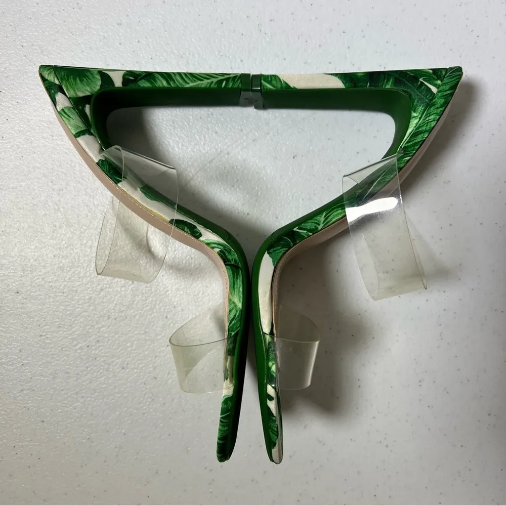 Boohoo Palm Print Clear Strap Heel Mules - Image 8