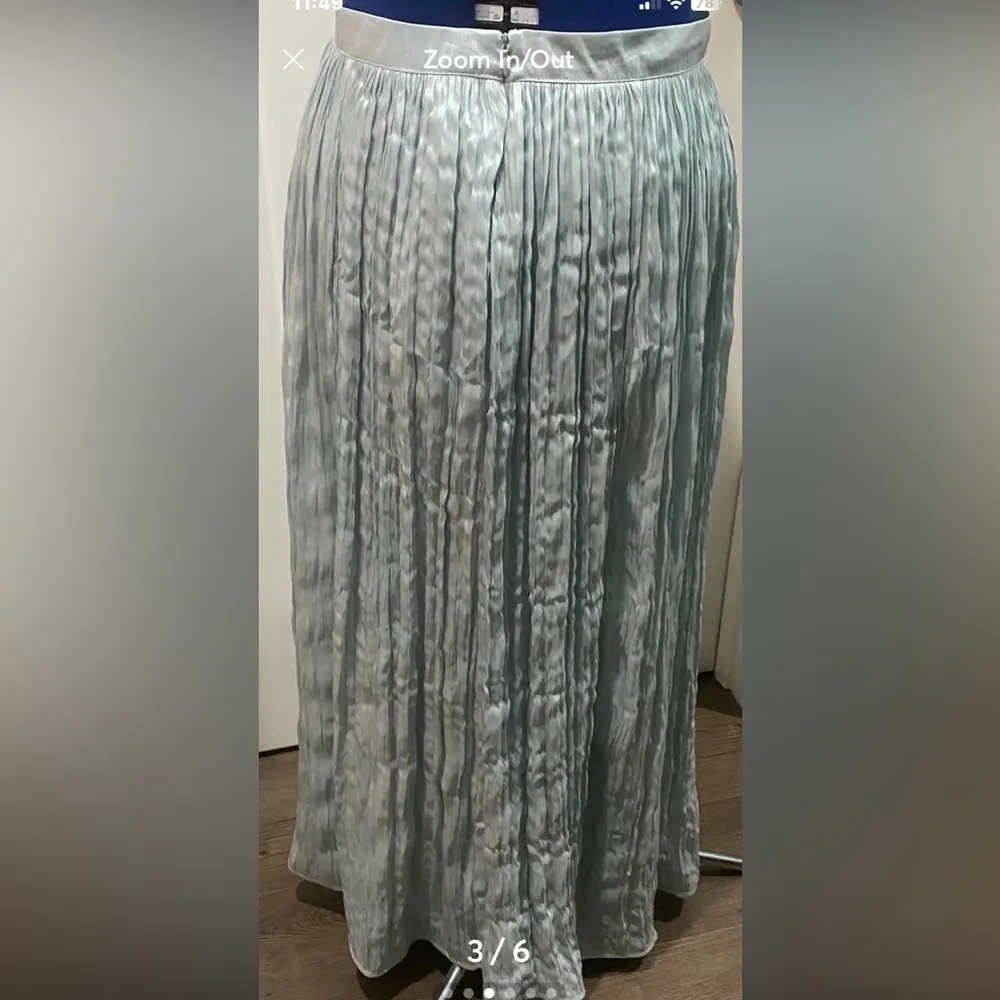 Free People Lined Cyan Pleated Maxi Skirt. Size 6 - Image 4