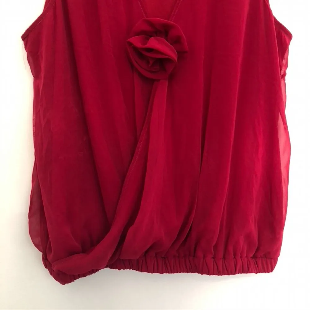 NEW NWT OLD TAG TORRID 1 Plus Size Surplice Chiffon Blouse Raspberry Pink Red 1X - Image 3