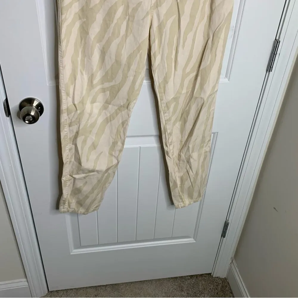 Monrow Revolve zebra taupe jogger pants size small‎ athleisure Tan - Image 4
