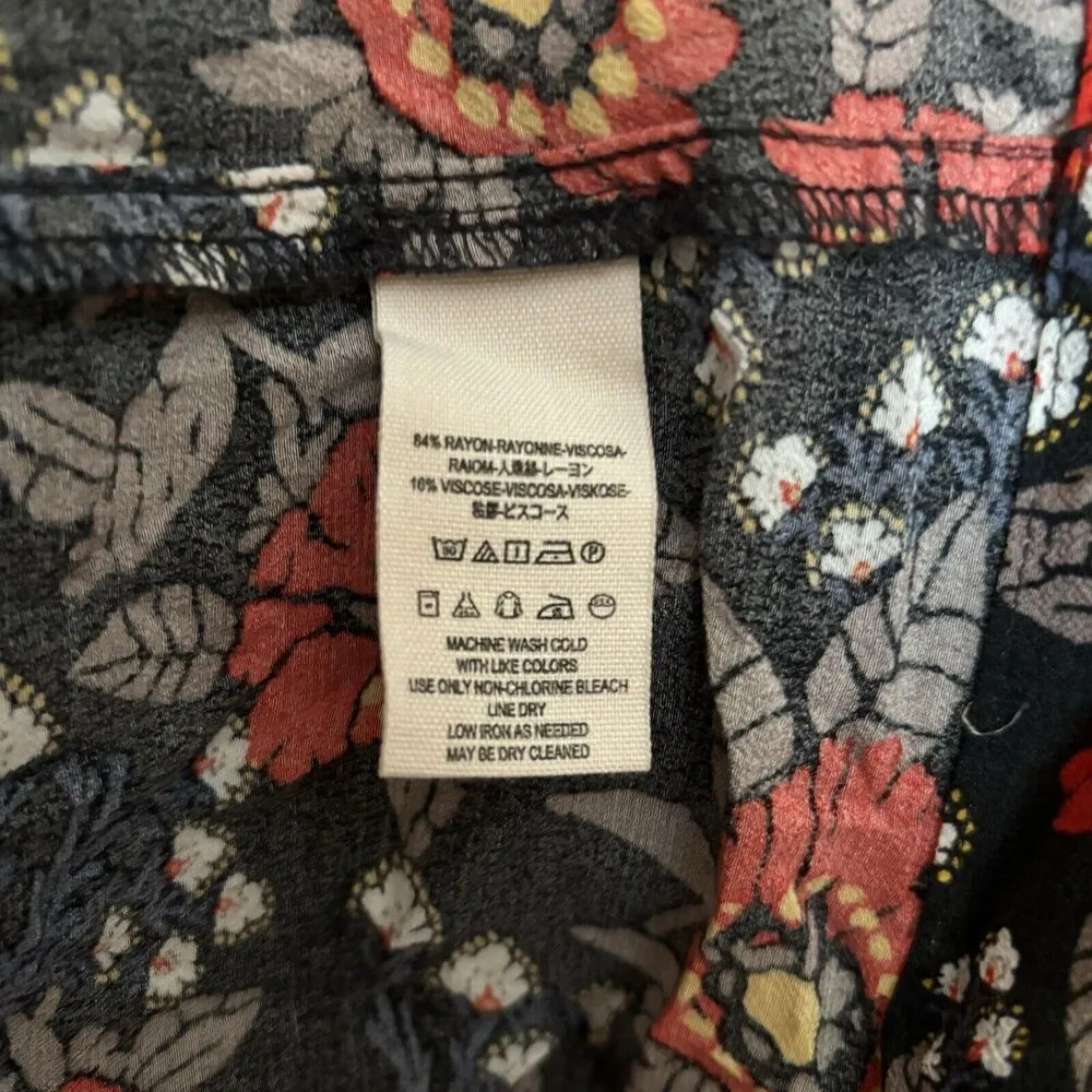 Free People Magic Mystery Tunic Top Womens XS Multicolor Floral Flowy Blouse - Image 8