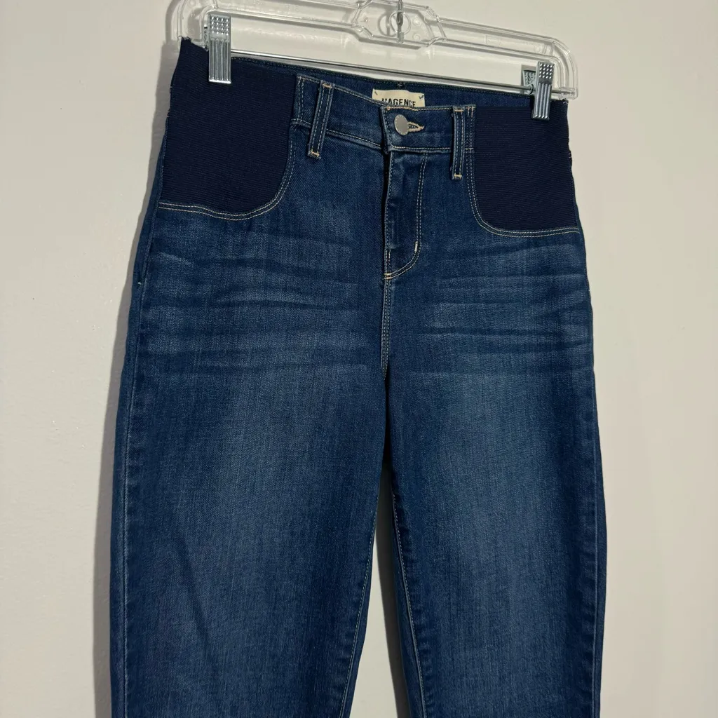 New L'agence Sada High Rise Cropped Slim Maternity Jean In Byers Size 25 - Image 4