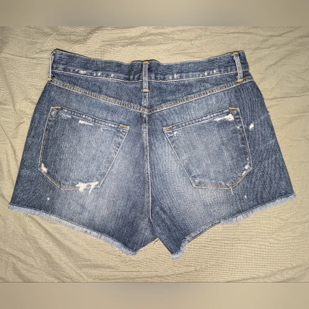 3x1 NYC Distressed Denim Shorts W2/27 Medium Wash - Image 2