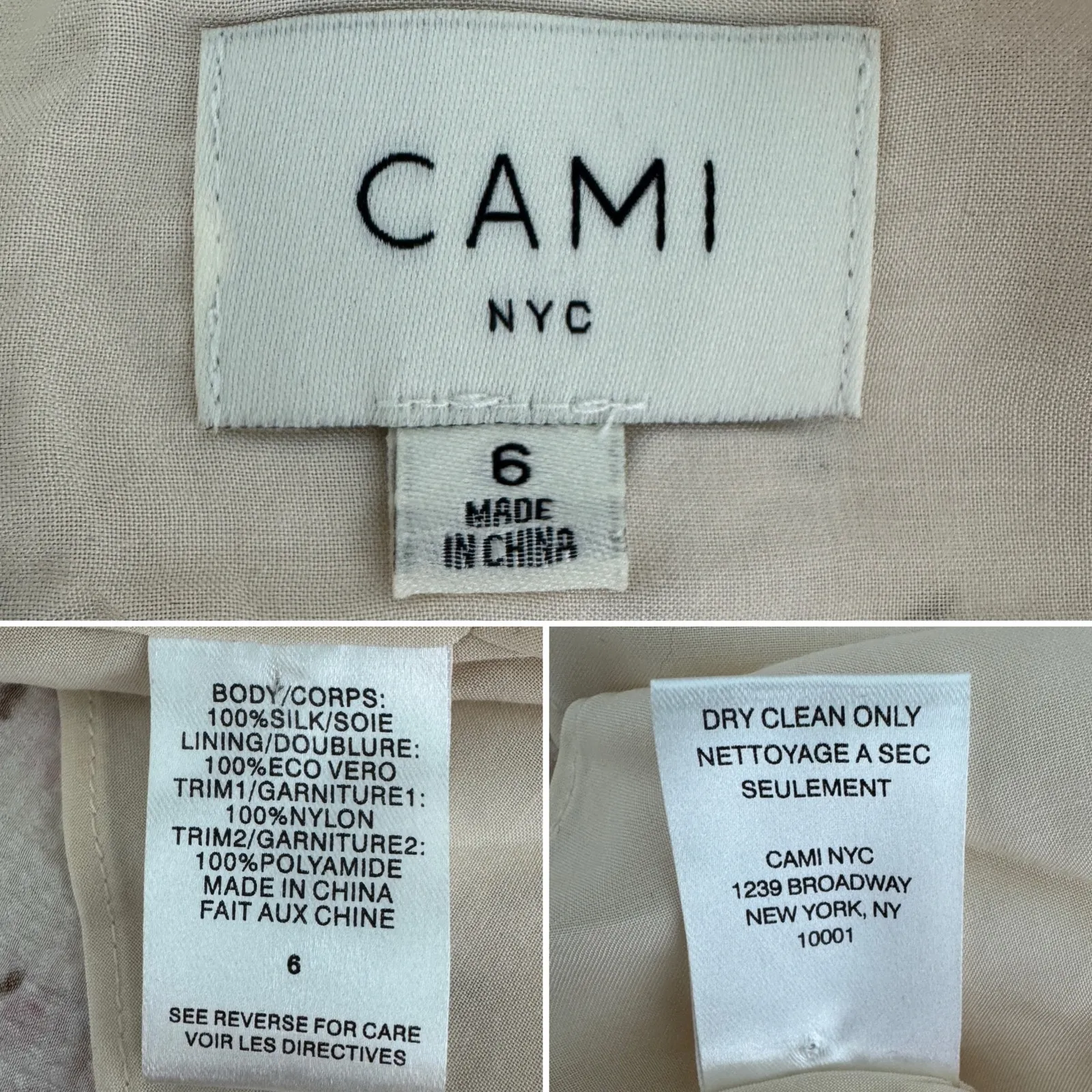 Cami NYC Rika Floral Hammered Silk Dress ivory pink size 6 - Image 11