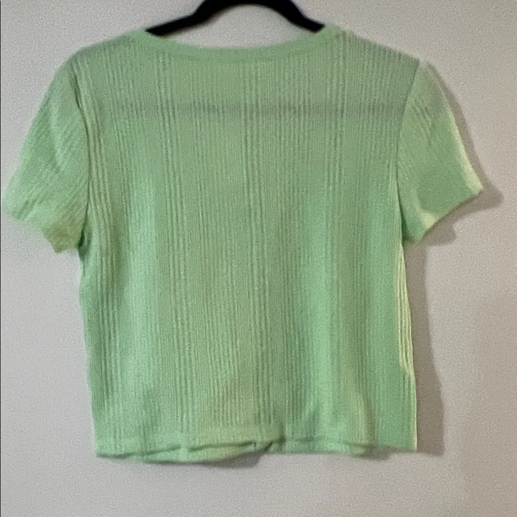 Elodie Mint Green Ribbed Button-Down Top - Image 6