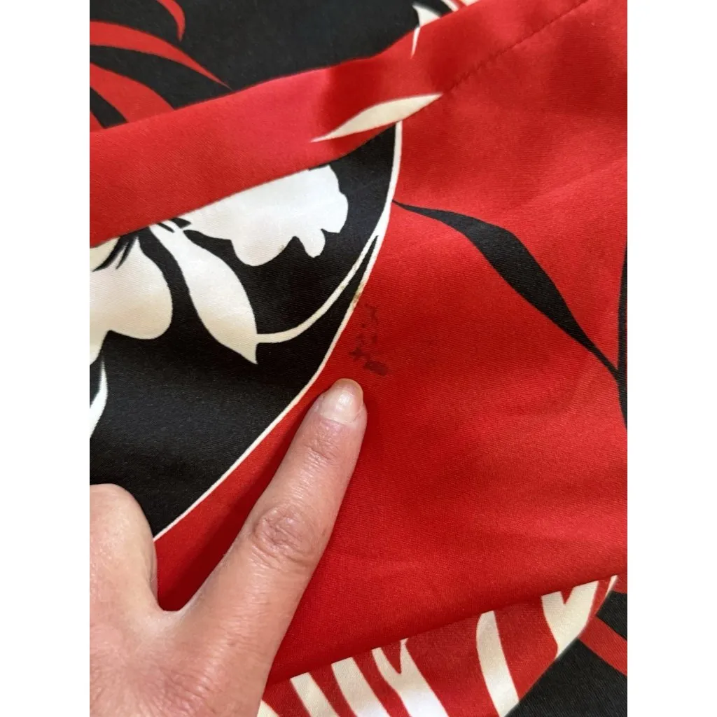 Hukilau Fashions Dress Sz 20 Red Floral Hawaiian Tropical Beach Red‎ Black VTG - Image 10