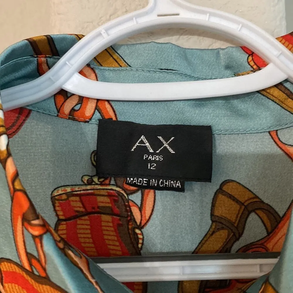 AX PARIS Shirt dress retro side slit has loops for a belt lightweight chic - Image 3