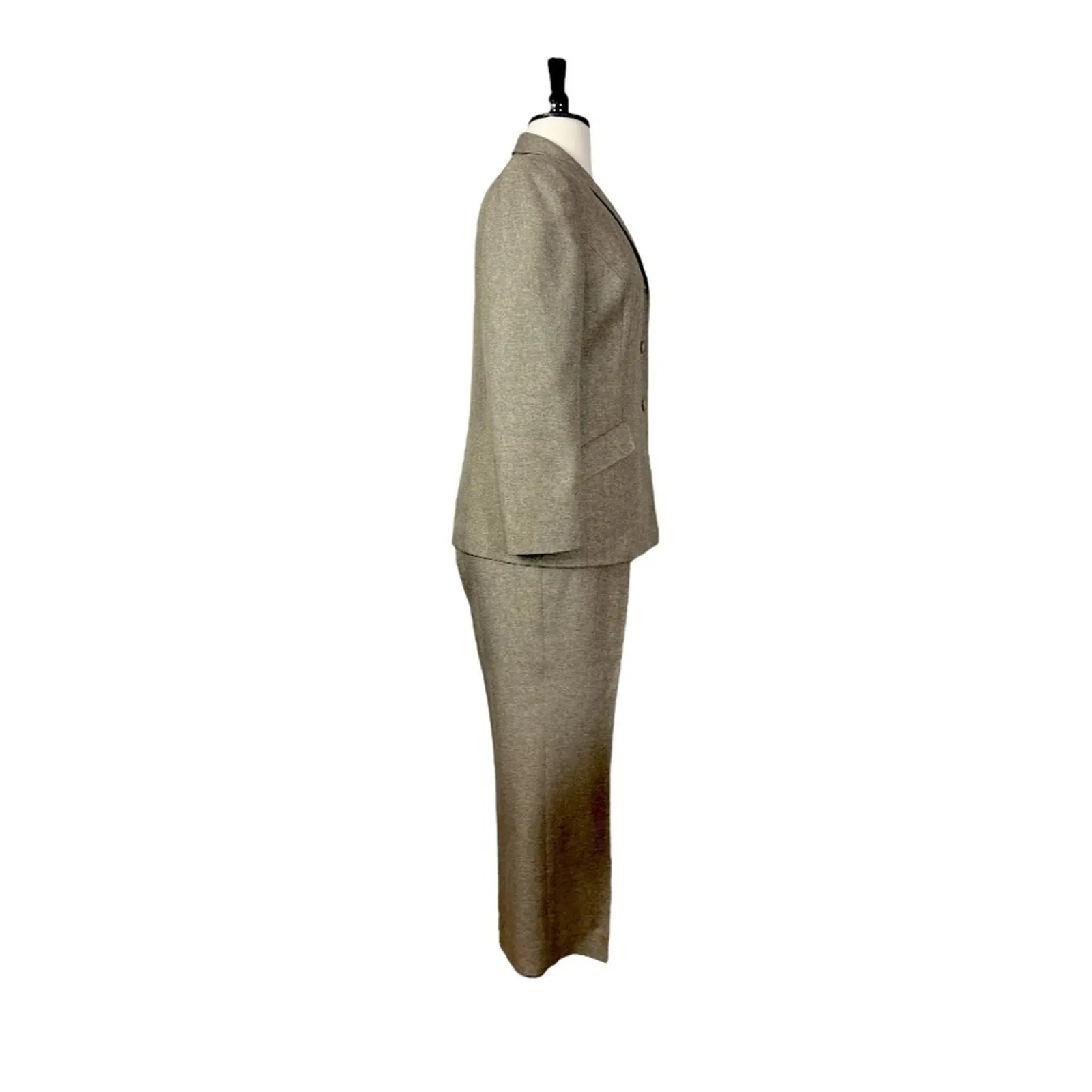 Le Suit Retro Pant Suit Set 3 Button Shawl Collar Blazer Tan Women’s Size 16 - Image 3