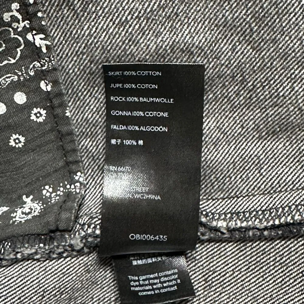 FREE PEOPLE Women’s Size 29 Black Denim Raw Hem Fringe Mini Skirt Maverick Boho - Image 5