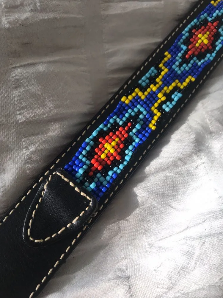 J.Crew Black Leather Beaded Belt - Image 3