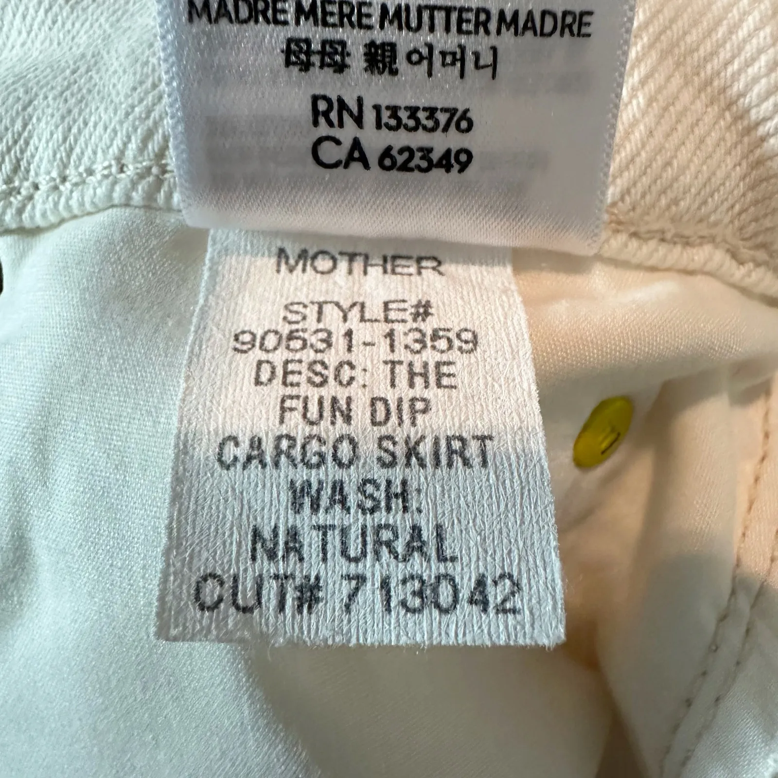 MOTHER SNACKS! The Fun Dip Cargo Maxi Skirt Natural Size 25 - Image 5