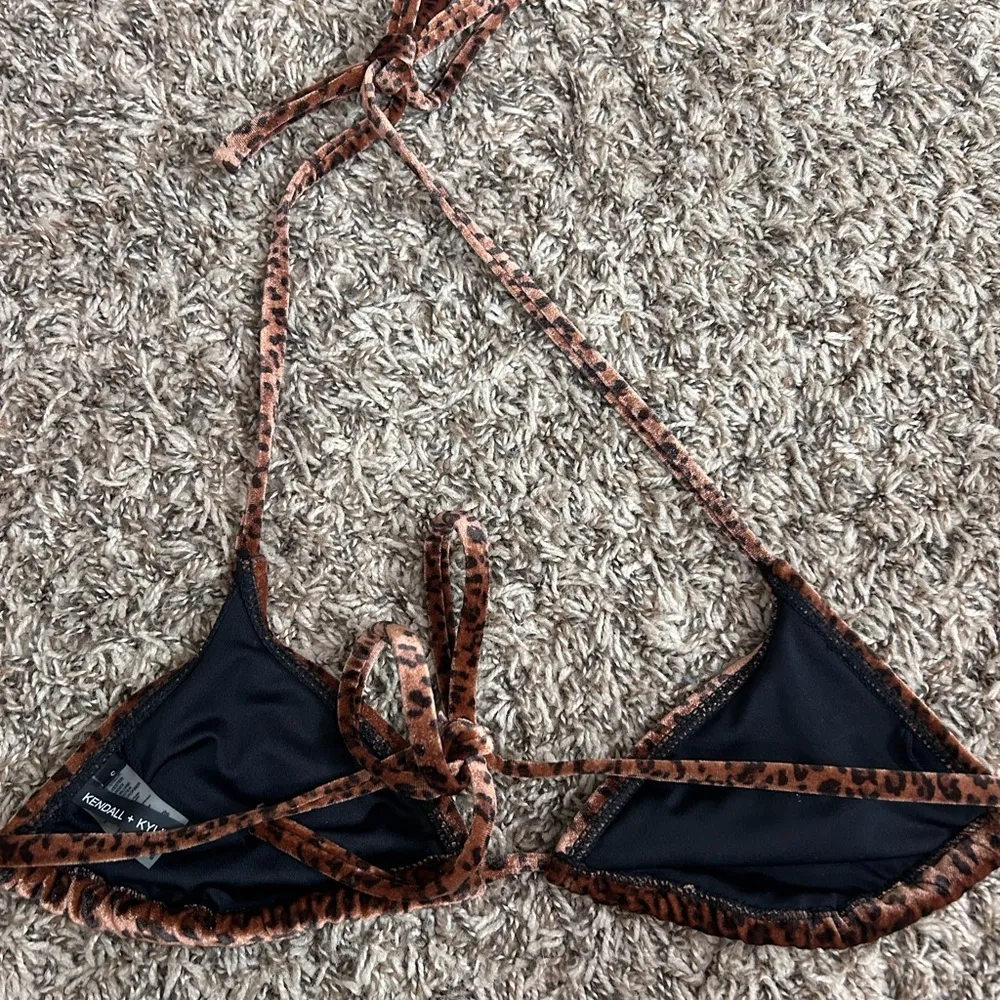Kendall and Kylie 2 Piece String Tie Bikini Set Velvet Leopard Sz S - Image 9