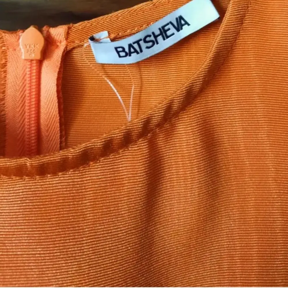 Batsheva NEW Prairie Victorian vampire womens Dress in Orange Moire Size 4 - Image 12