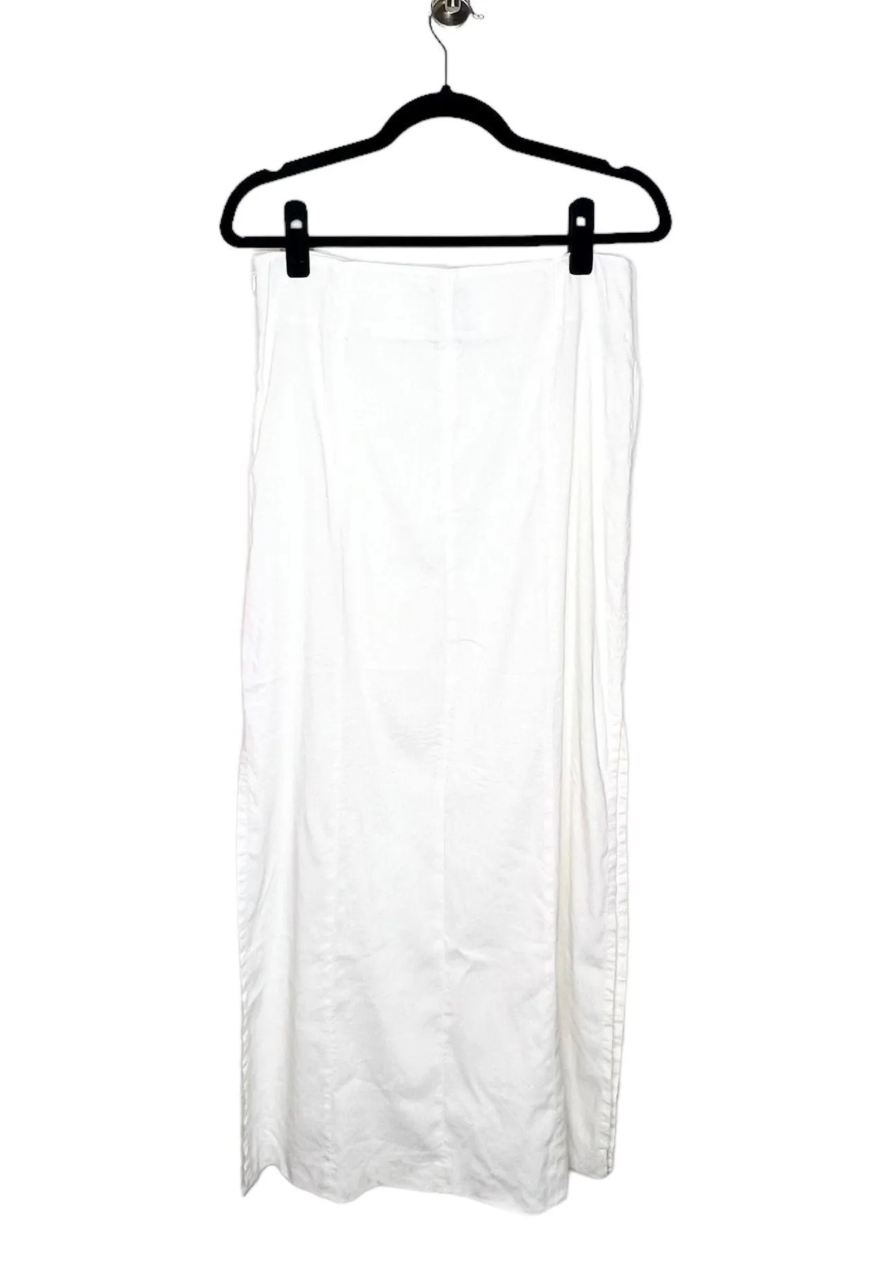 Theory Double-Face Linen Blend Slit Skirt Ivory Size 4 - Image 3