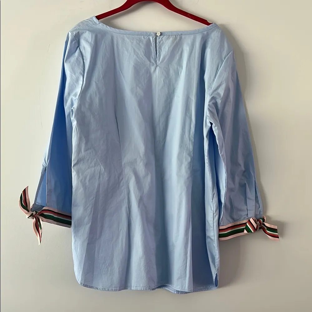 Talbots|Light Blue Tunic with Ribbon Details sz Large - Image 6