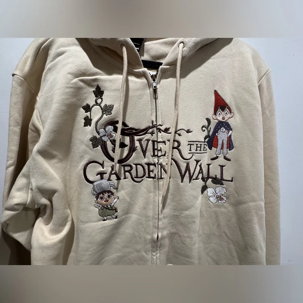 Cartoon Network Over The Garden Wall Floral Icons Embroidered Zippered Hoodie - Image 2