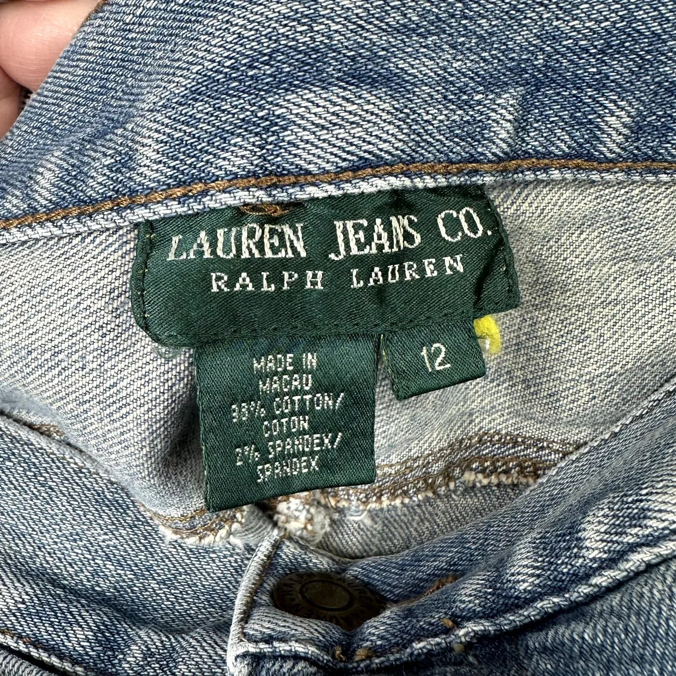 Lauren Jeans Co. Y2K Ralph Lauren High Waist Jean Denim Midi Skirt Size 12 - Image 4