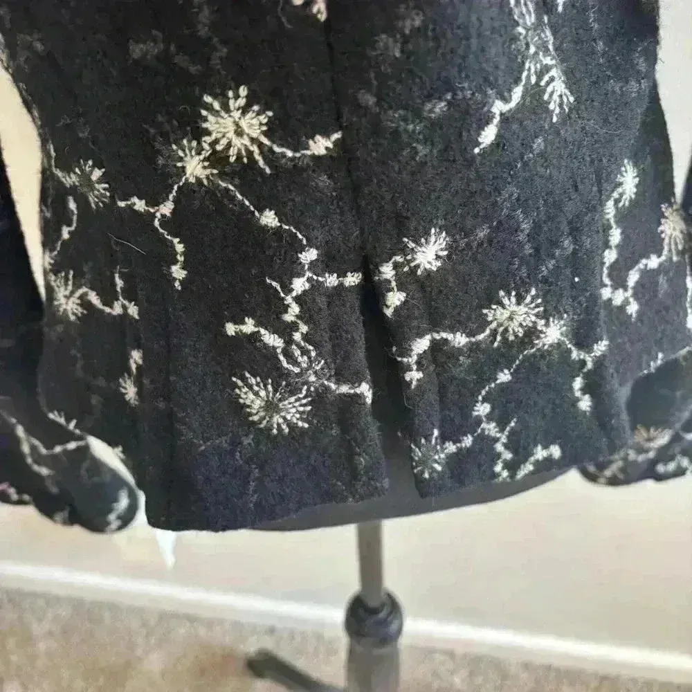 SpiritHouse 100% Wool Made in LA USA Black White Pattern Blazer Size Medium - Image 5