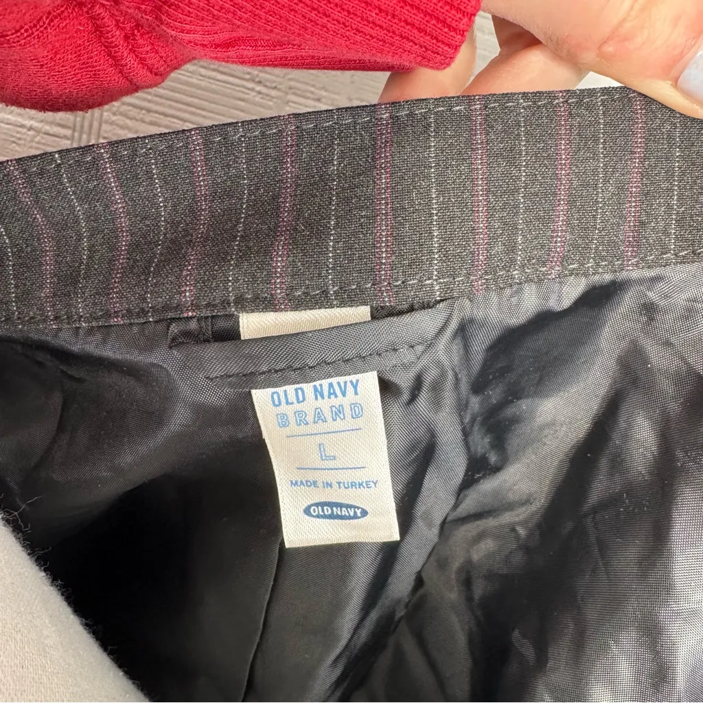 Old Navy Black Pink Pinstripe Short Sleeve Bolero Jacket Top Ruffle Hem Y2K - Image 5