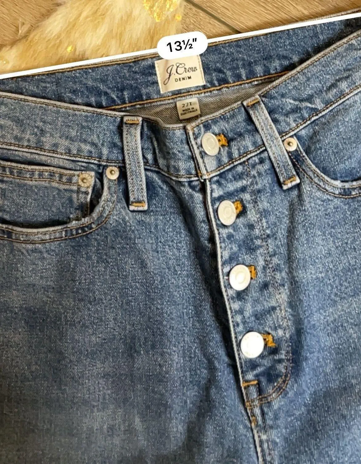 J. Crew Billie Demi Boot Crop Button Fly High Rise Jeans - Image 3