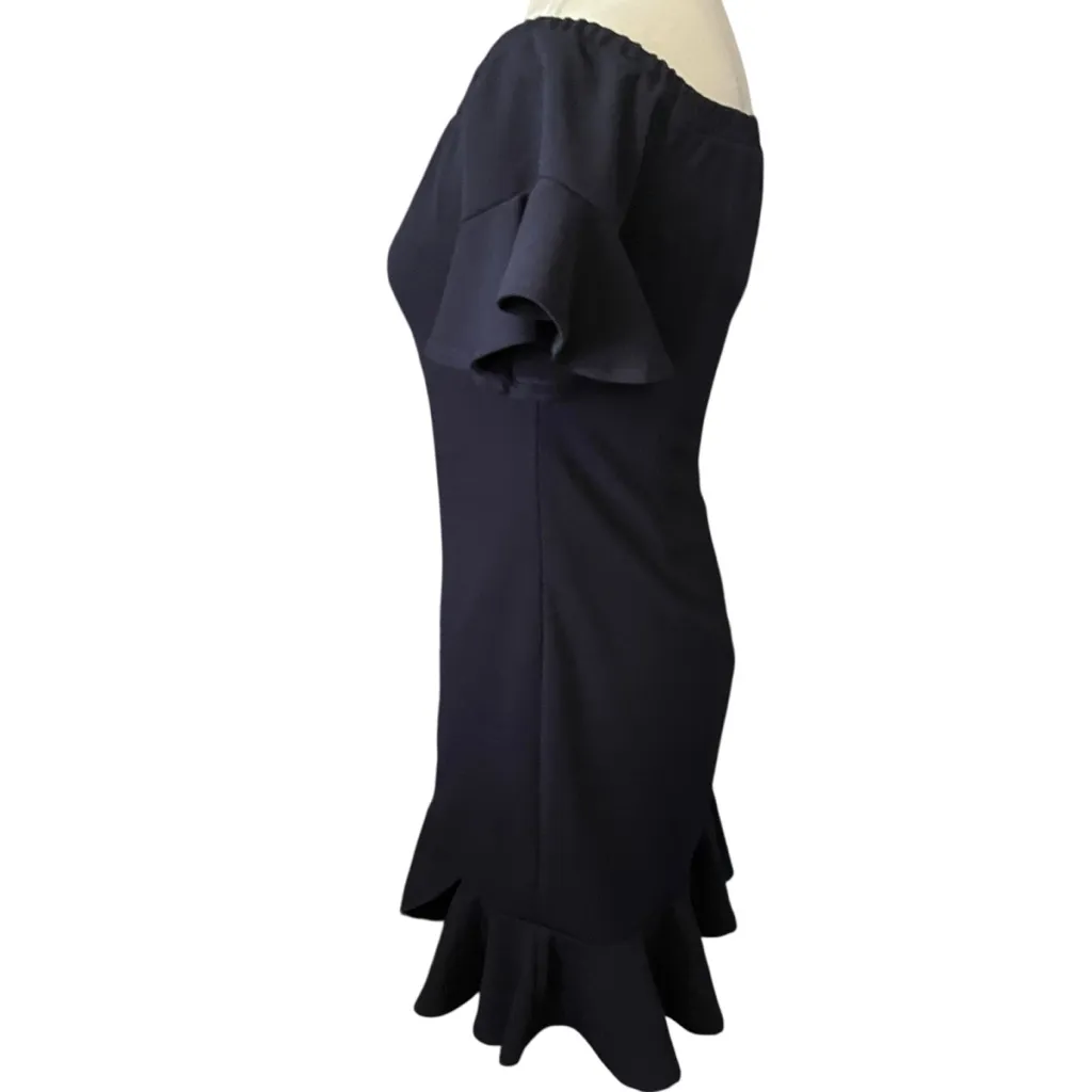 Hello‎ Molly Rosario Off-Shoulder Navy Blue Mini Dress Bodycon Women's Sz 8 - Image 2