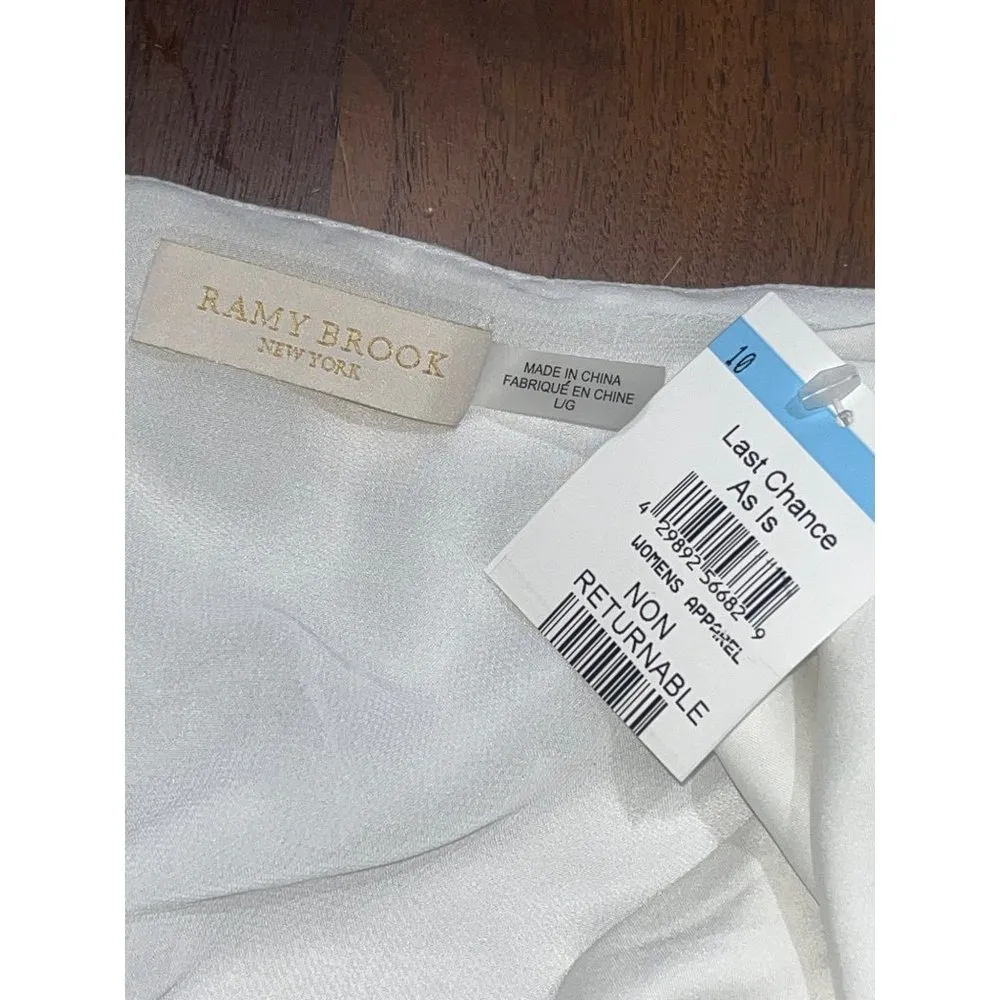 Ramy Brook  Gretta Halter Neck Top In Ivory Large New Womens Sleevess Tank - Image 9