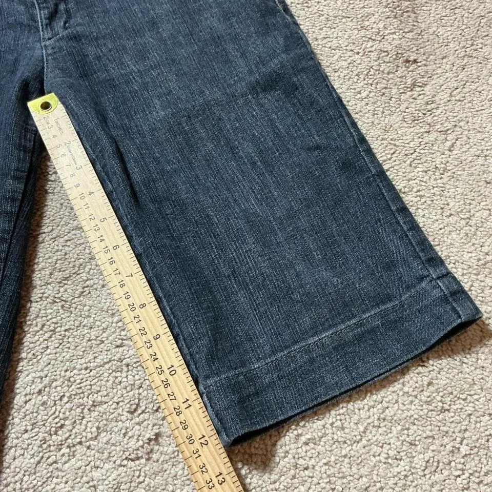 Y2K Boom Boom Jeans Low Rise Women's Dark Wash Denim Capri Shorts Button Fly - Image 2