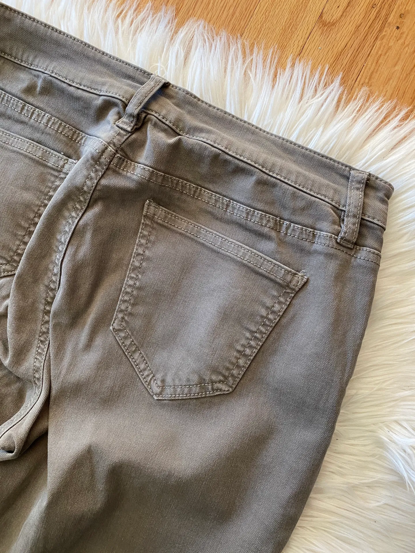 Olive Stretch Skinny Jeans - Image 5