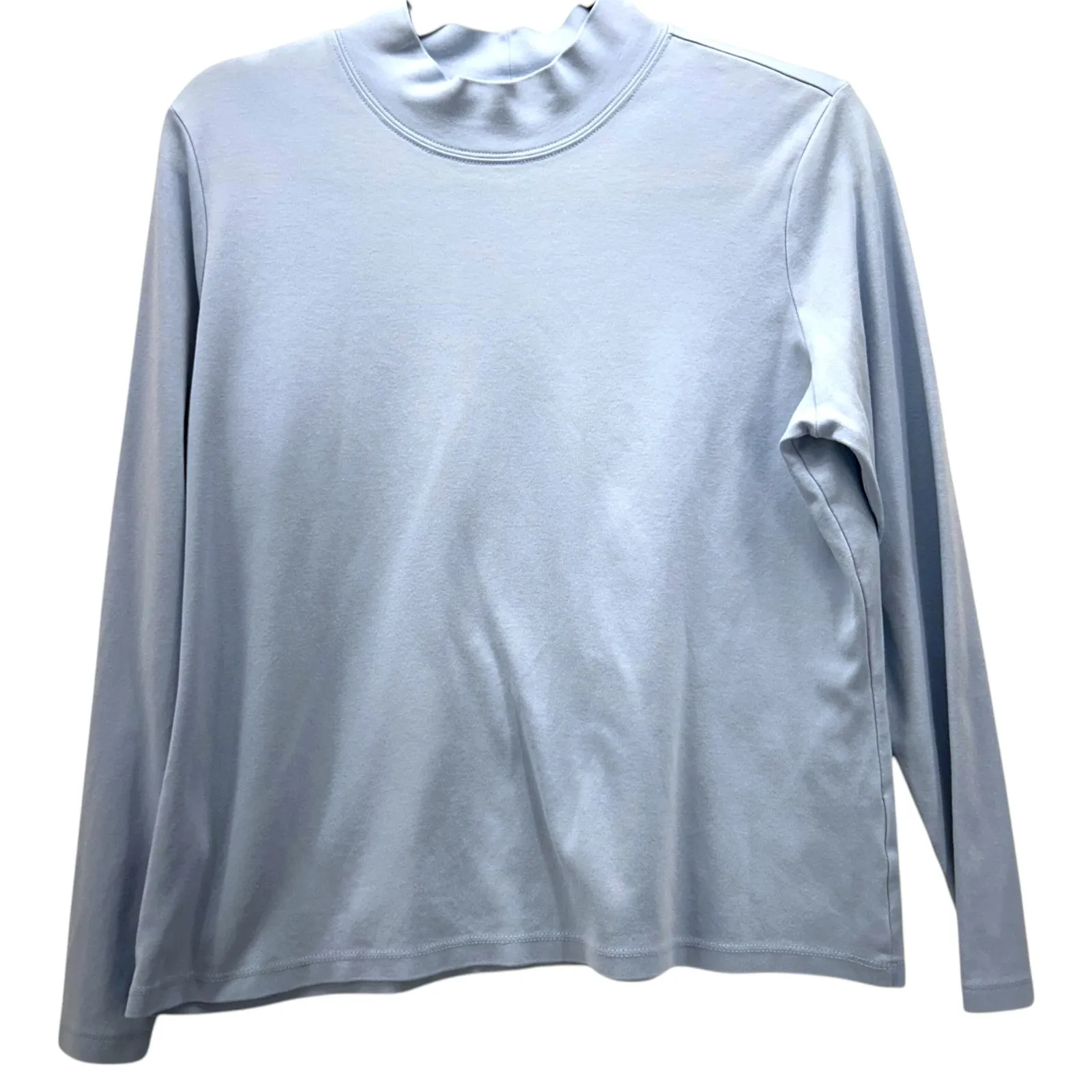 LL Beans Mock Neck‎ Top Blue Large - Image 2