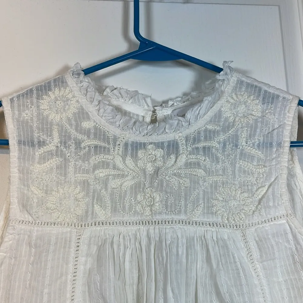 House of Harlow 1960 Ivory Floral Embroidered Sleeveless Blouse Medium NWT #7840 - Image 3