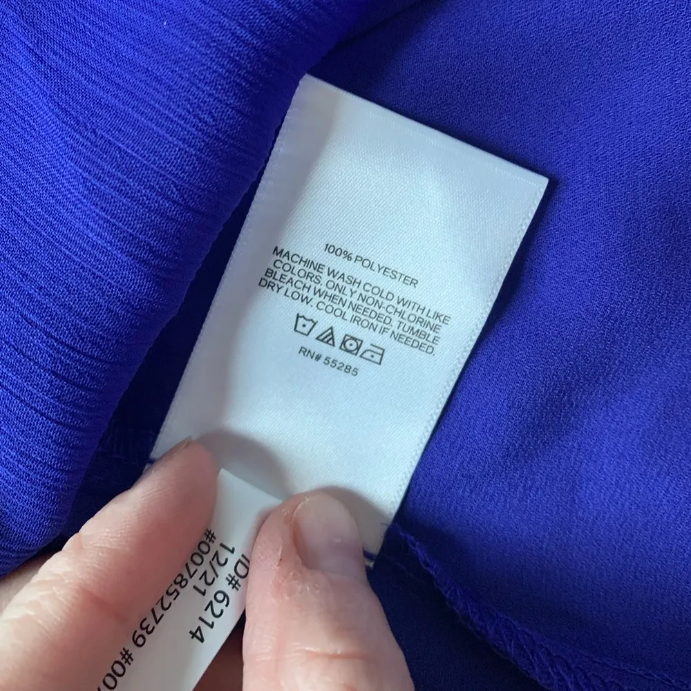 NWT Express Cobalt Blue Spaghetti Strap Ruffle Midi Dress S - Image 7